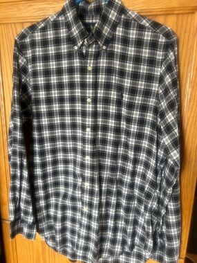 Ralph Lauren Black and White Plaid Button-Down Shirt